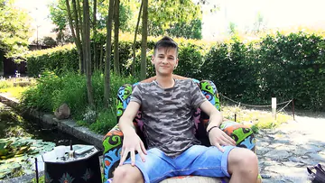 Boy with a big soft hairy cock