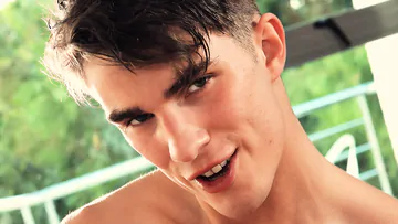 Handsome nude guy masturbating