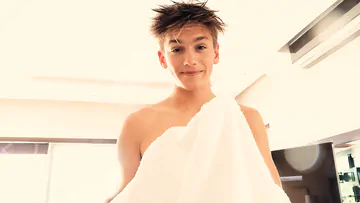 Cute nude boy with a hairy dick