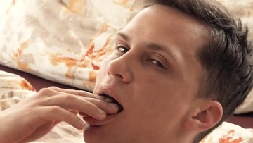 Cute guy jerking off and cums