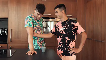 Horny gay studs bareback fucking