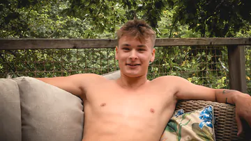 Cute boy showing soft dick