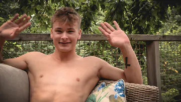 Cute boy showing soft dick