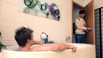 Handsome boy gets a facial