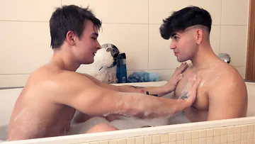 Handsome boy gets a facial