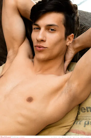 Guy with a nice curved dick