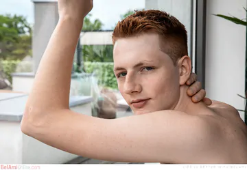 Nude redhead showing his dick