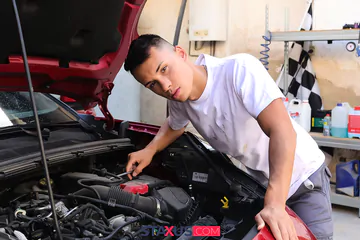 Sexy mechanic boys fucking and sucking