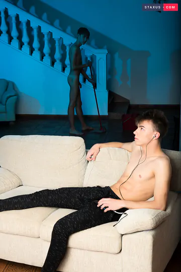 Pretty boys fucking on a sofa