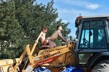 Construction site boys fucking outdoors