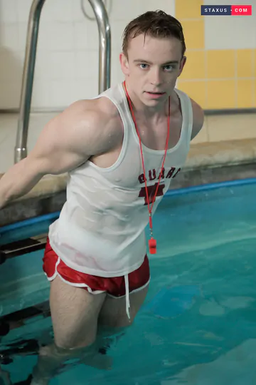 Perfect muscle boy in action