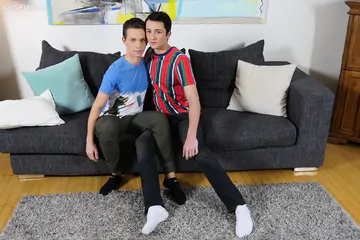 Boys with shaved dicks having gay sex