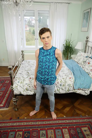 Euro boy with a big cut cock