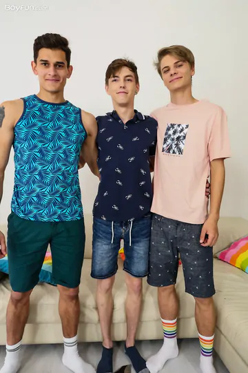 Three boys sucking and fucking