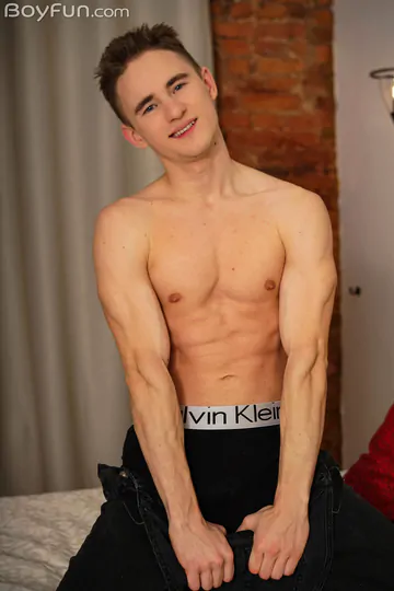 Fit boy jerking off his cock