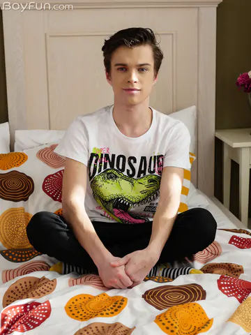 Gay twink showing his goods