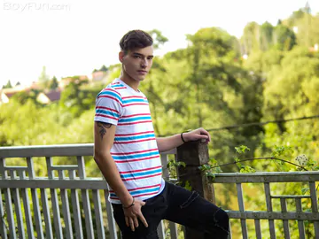 Handsome guy showing dick and hairy butt