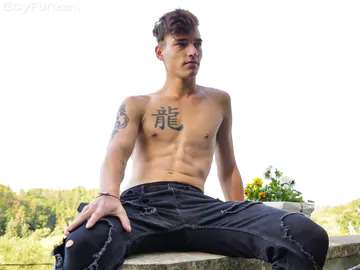 Handsome guy showing dick and hairy butt