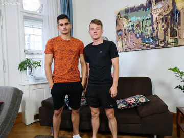 Handsome jock fucking a blonde guy