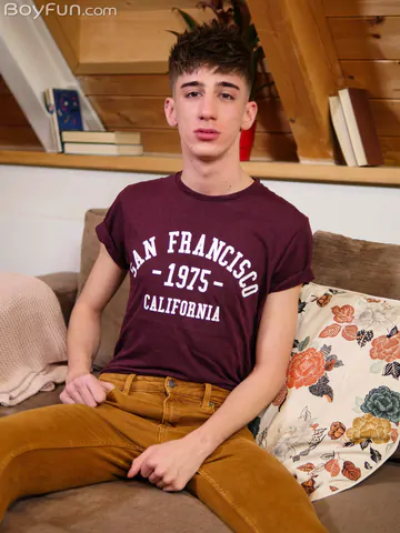 Skinny boy showing his penis