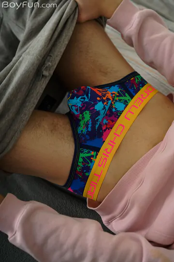 Blonde boy masturbating and cums