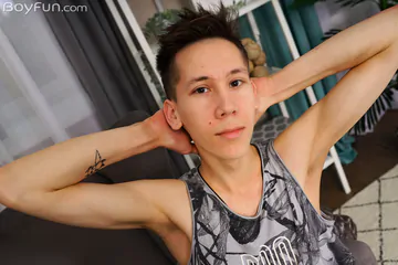 Skinny boy with a big penis