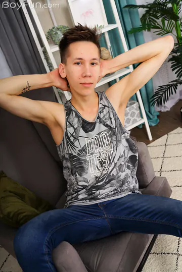 Skinny boy with a big penis