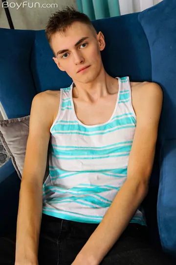 Skinny guy with a hairless body