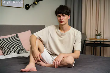 Boy with a nice fat uncut cock