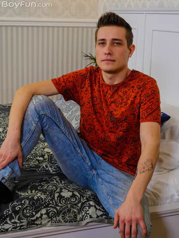 Handsome boy showing cock and ass