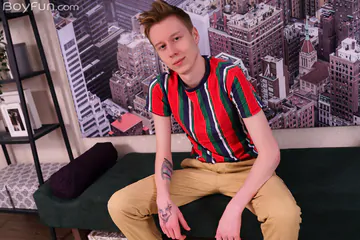 Redhead playing with his dick