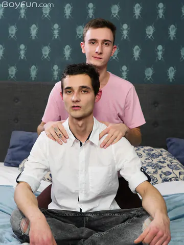 Two boys with hairy dicks fucking