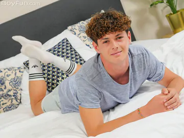 Curly haired boy with a smooth ass