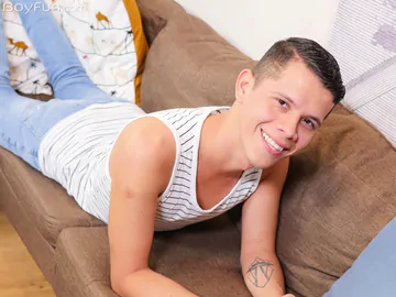 Cute boy jerking off and cums