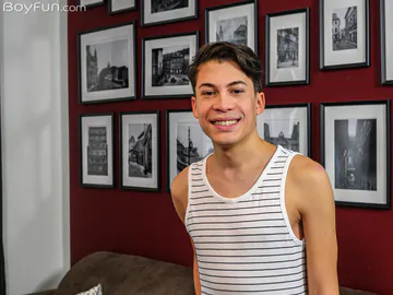 Cute gay boy getting naked