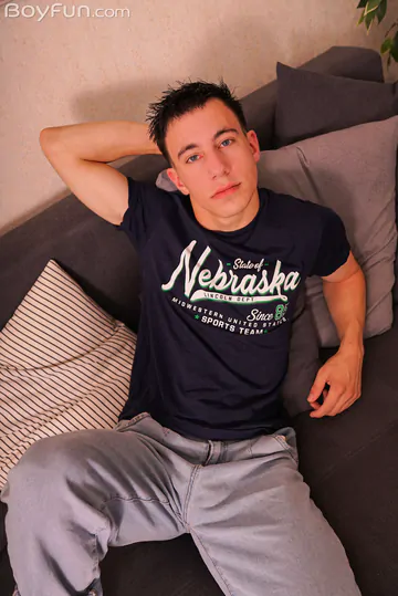 Handsome boy with a massive cock