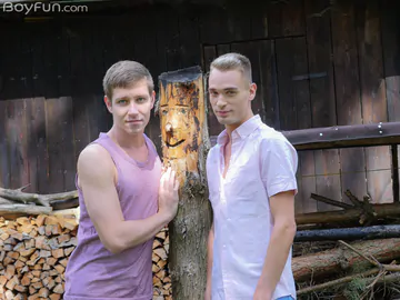 Handsome farm guys fucking outdoors