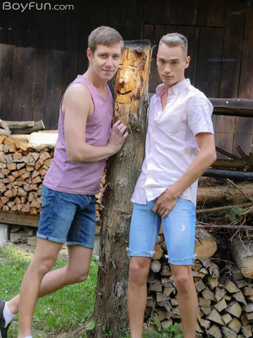 Handsome farm guys fucking outdoors