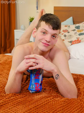 Hot boy with a shaved dick