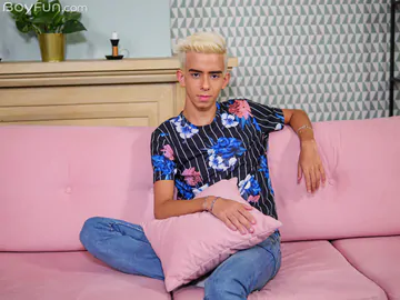 Smooth twink with a big penis