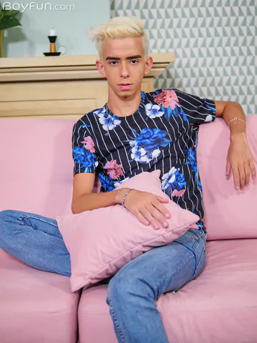 Smooth twink with a big penis