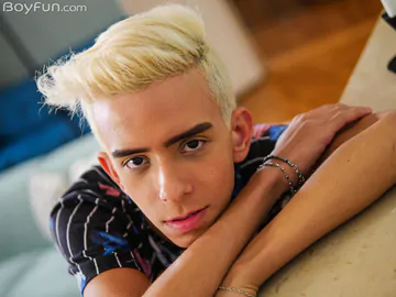 Smooth twink with a big penis