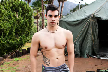 Army guy with a pierced cock