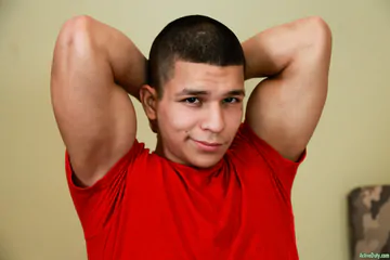 Cute Latino wanking his hairy dick