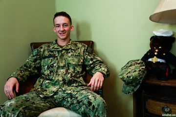 Navy boy showing dick and asshole