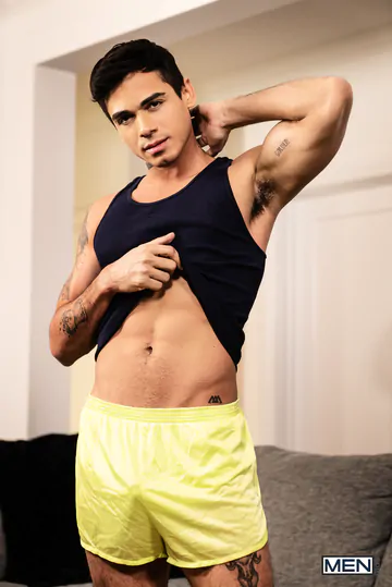 Gay porn stars having a threesome