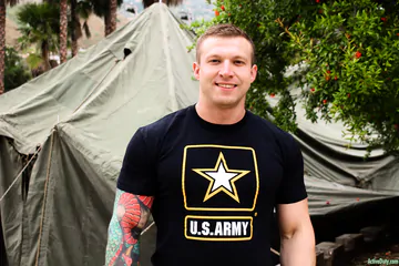 Beefy guy showing his boner