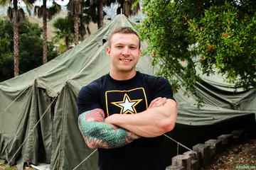 Beefy guy showing his boner