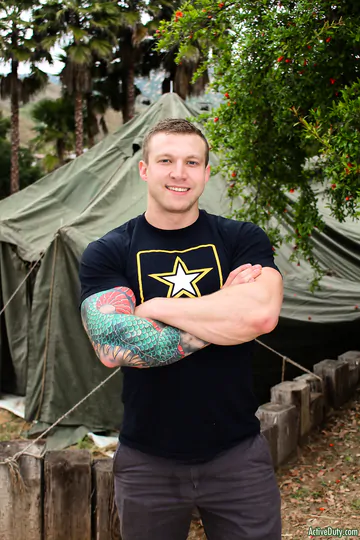 Beefy guy showing his boner