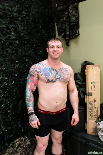 Beefy guy showing his boner